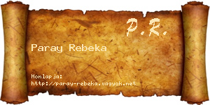 Paray Rebeka névjegykártya